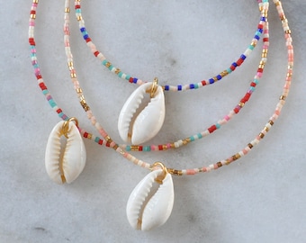 Cowrie Shell Choker Necklace, Seashell Choker, Cowrie Choker, Beaded Choker Necklace, Puka Shell Choker, Pooka Shell Choker, Boho Choker