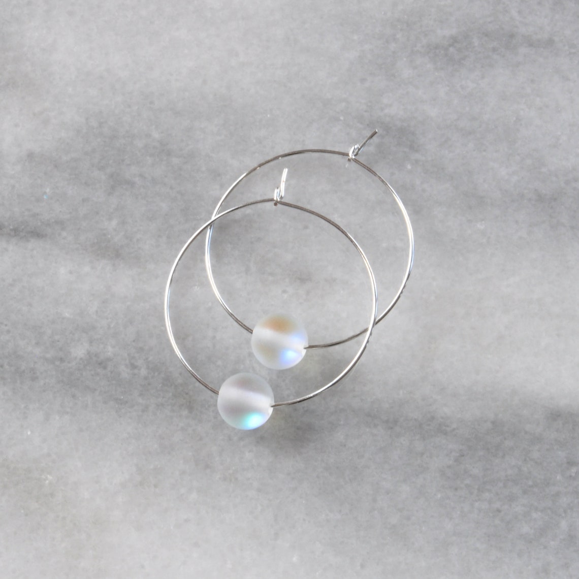 Lunar Hoop Earrings Gold Filled Silver Gold Beads Small - Amy Tamblyn main image 0