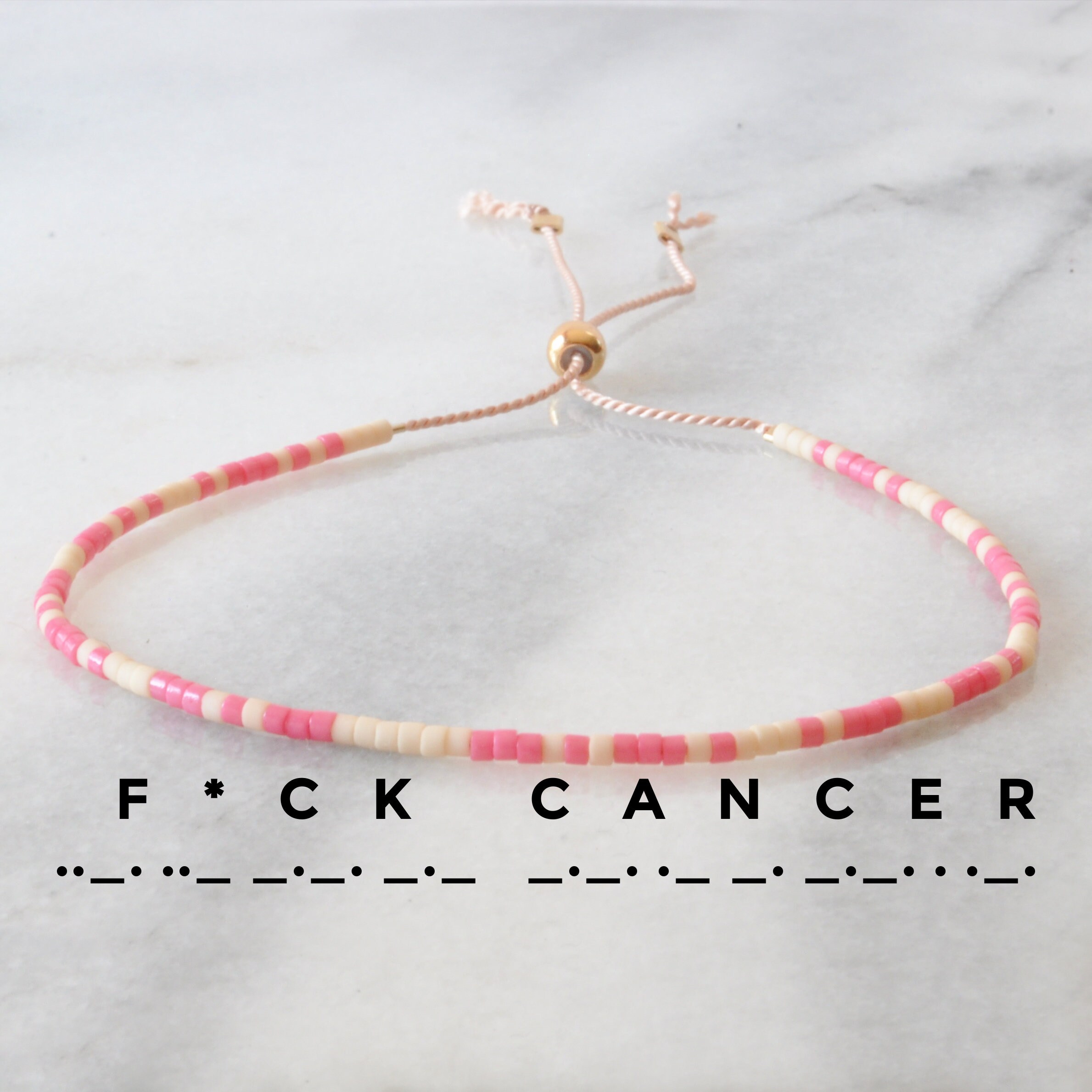 Fuck Cancer Morse Code Bracelet: Chemo Gift, Cancer Survivor - Etsy