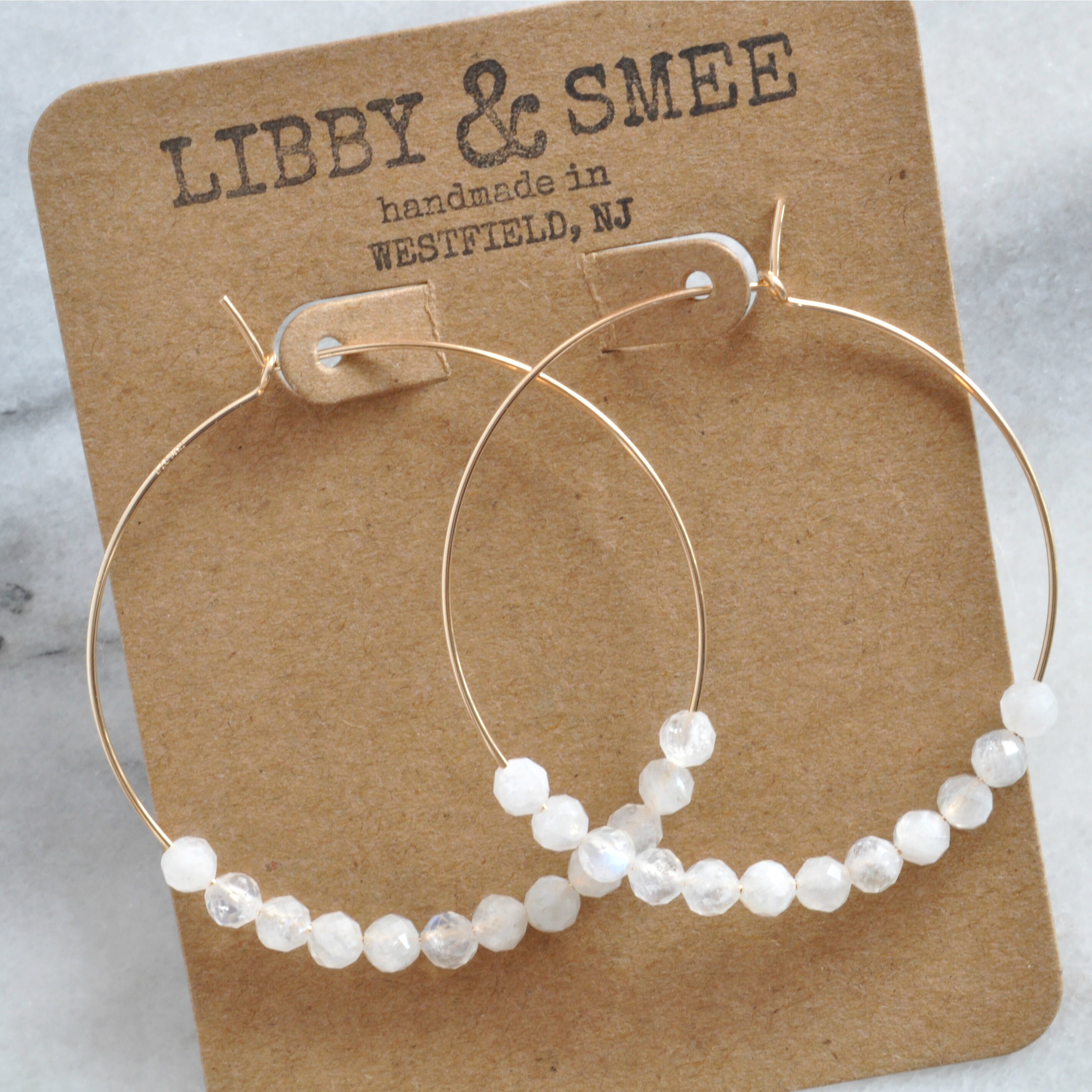 Lonnie Beaded Hoop Earrings in Silver main image 1