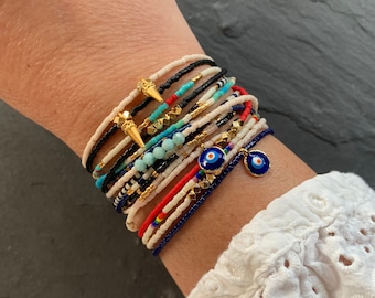Armband i lager, Fint armband med spänne, Fotlänk med pärlor, Fotlänk med pärlor, Färgglatt pärlarmband med spänne och förlängningskedja