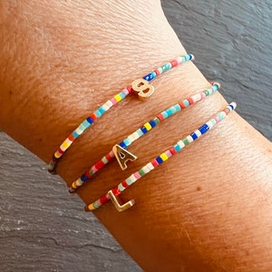 Pulseira de corda com letra inicial, pulseira de corda ajustável, pulseira de letra, pulseira de amizade personalizada, pulseira inicial