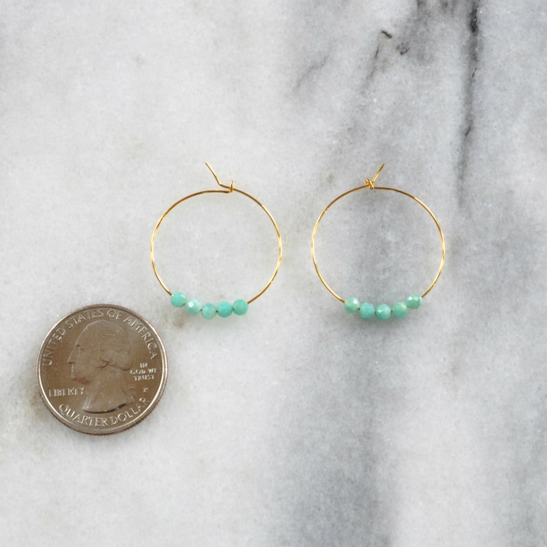 Davie Hoop Earrings in Dark Teal Amazonite main image 1