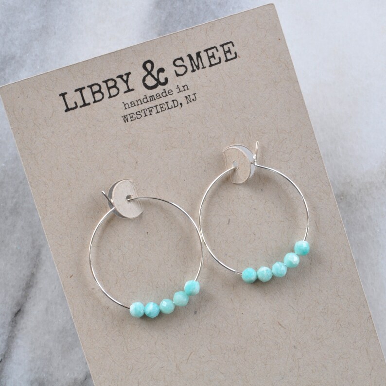 Davie Hoop Earrings in Dark Teal Amazonite