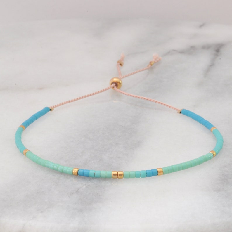Adjustable String Bracelet Seed Bead Bracelet Tiny Beaded Etsy
