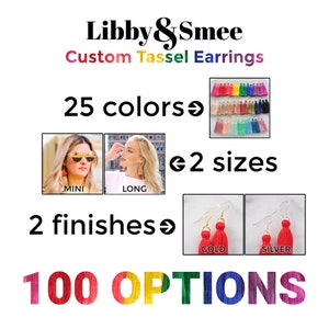 Tassel Earrings, 25 Colors to Choose From, Long or Mini Tassel Earrings, Best Bohemian Earrings, Black Red Tassel Earrings, Tassle Earrings image 6