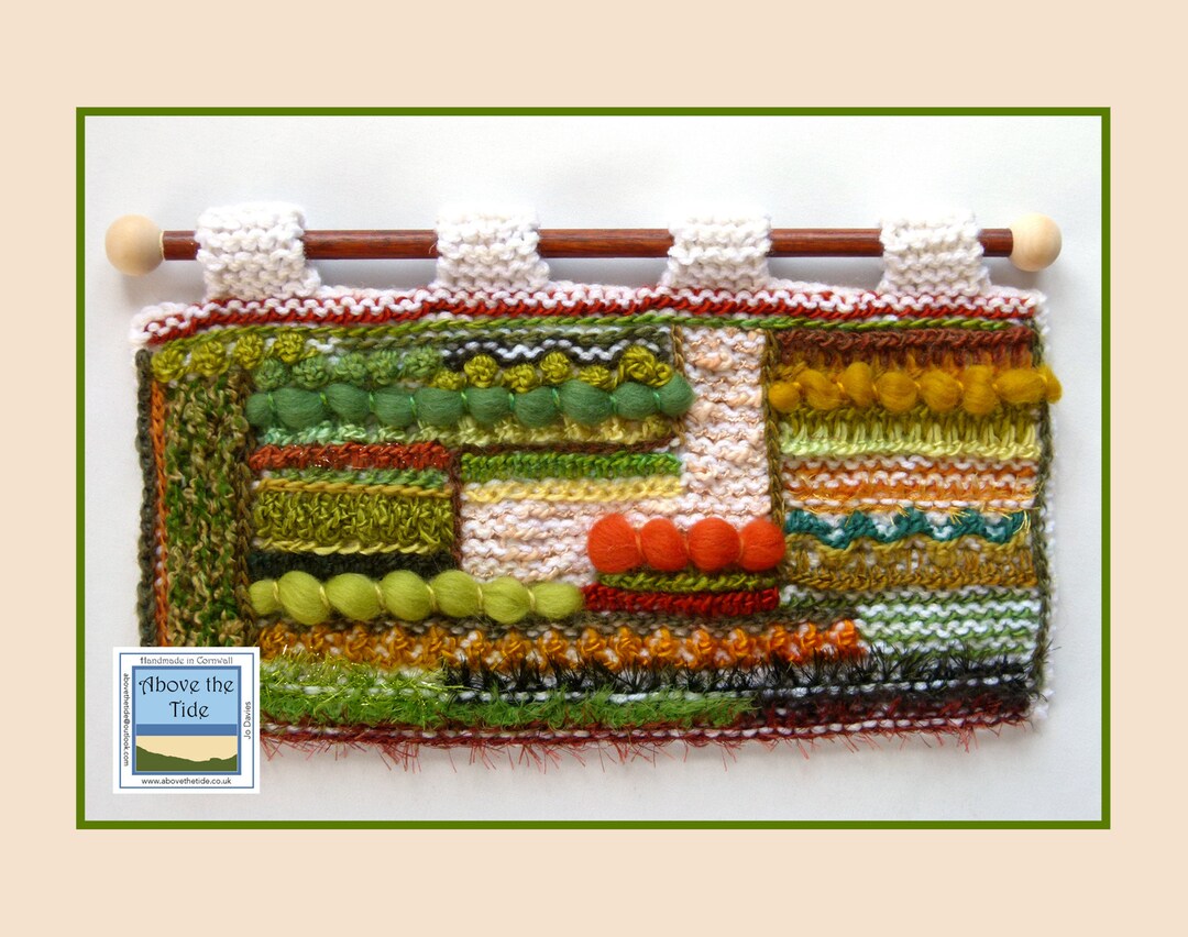 Garden Picture, Textile Wall Hangings UK, Room Decor, Handmade in UK, Cornwall Art, Green