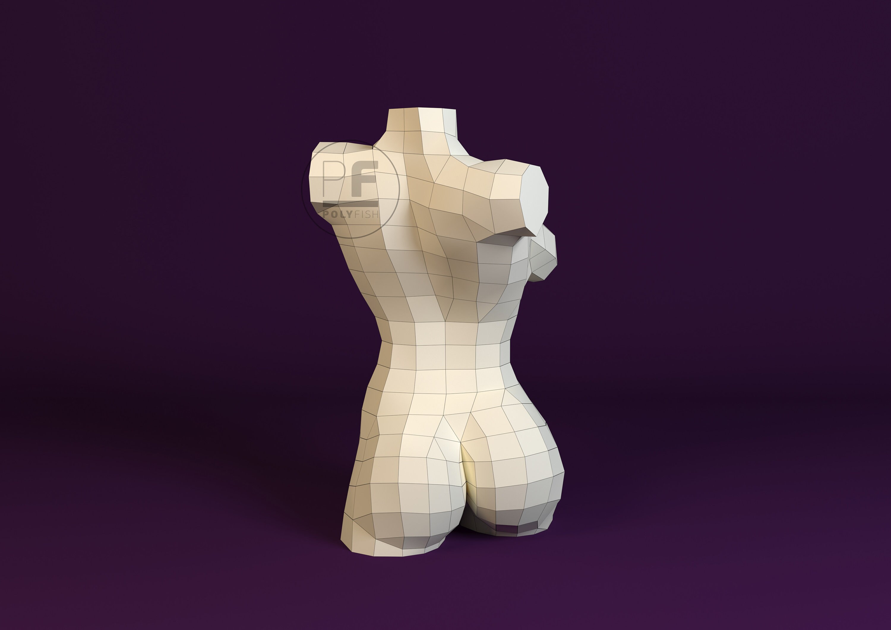 Female torso Low Poly Bust Paper Mannequin Papercraft Venus Etsy
