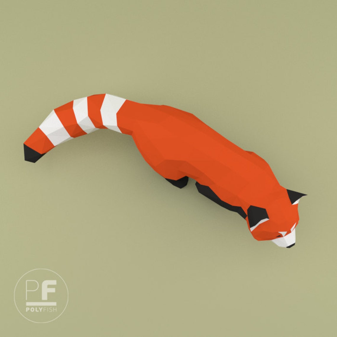 Red Panda Paper Panda Origami Panda 3D animal Papercraft Etsy