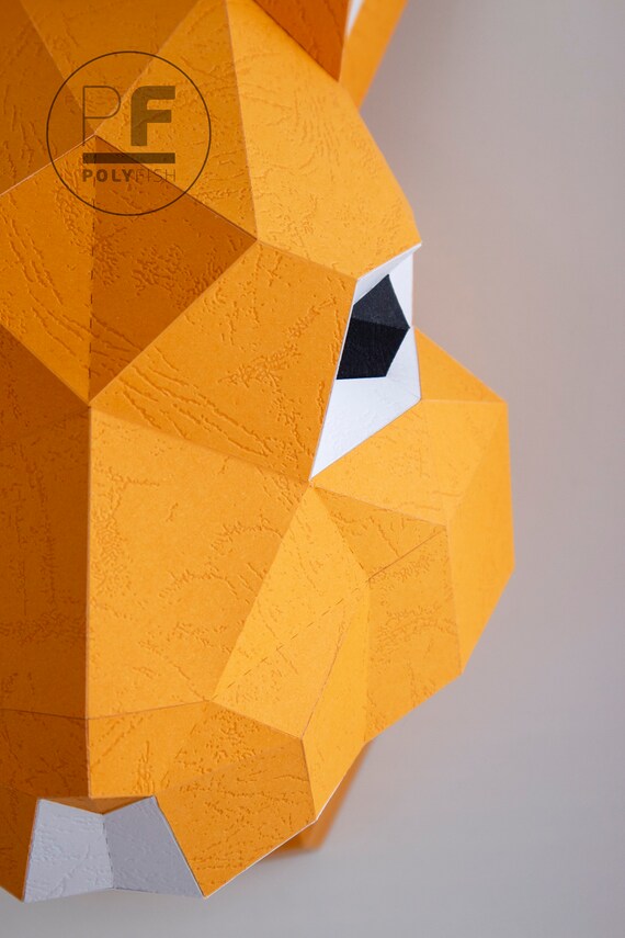 Hare Head Bunny Head Papercraft Rabbit Head Origami Diy Easter Hare Head Origami Diy Paper Rabbit Lowpoly Banny Head