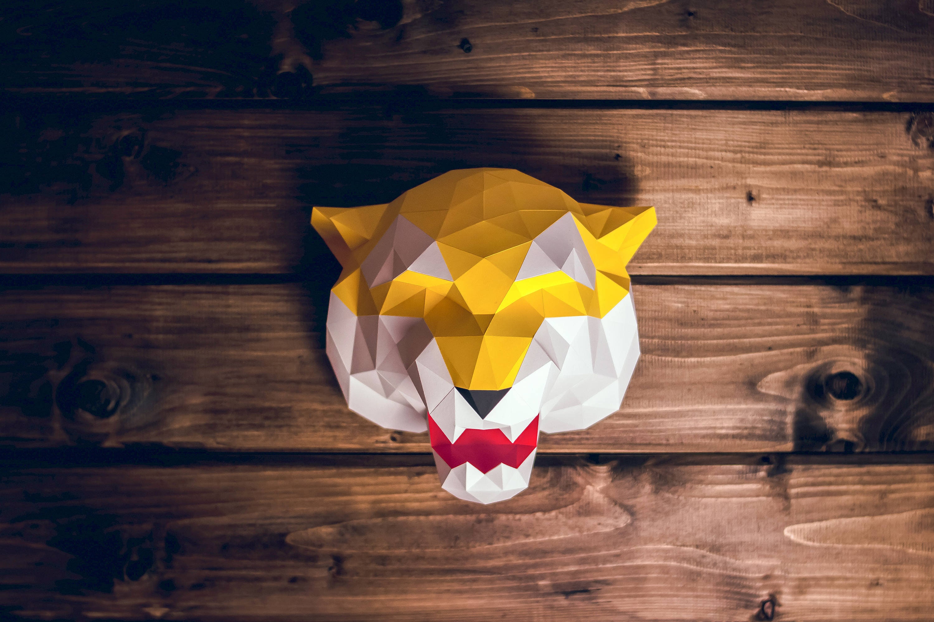 Growling Tiger paper tiger animal polygonal papercraft Etsy