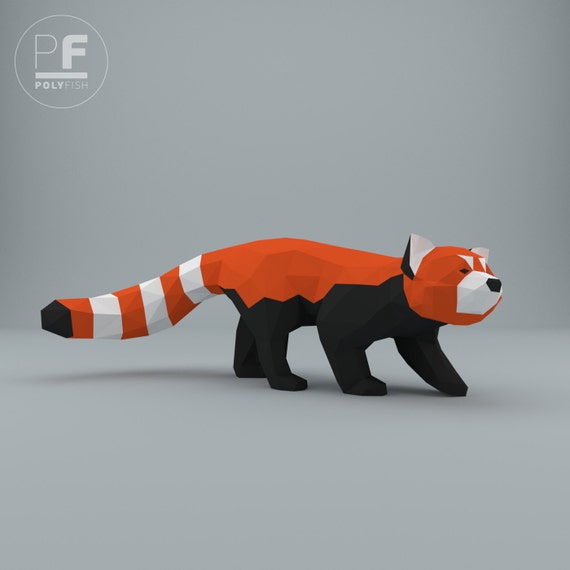 Red Panda Paper Panda Origami Panda 3D animal Papercraft Etsy