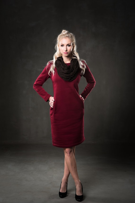 burgundy business dress