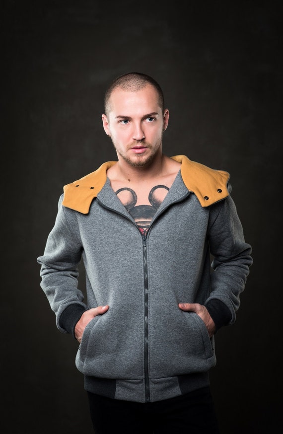 men's cotton jacket with hood