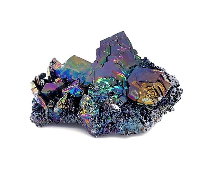 Featured listing image: Rainbow Silicon Carbide Carborundum, 1.75" Mini Iridescent Crystal Specimen (14.21g)