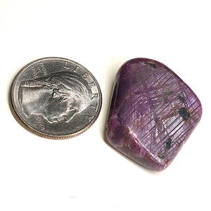 Polished Freeform Ruby Gemstone, 31.5mm, UV Reactive Red Corundum
