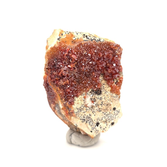 Raw Vanadinite Druzy Crystals on Dolomite Matrix, 60.4mm Natural Specimen from Mibladen, Morocco (75.20g)