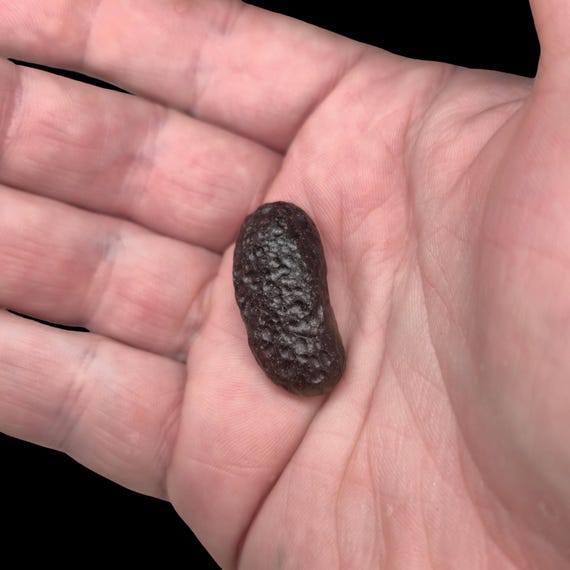 Natural Colombianite "Lightning Stone", 8.74g Raw Pseudo Tektite from Cauca, Colombia 33.2mm