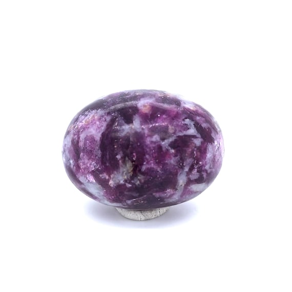 Tumbled Lepidolite Stone with Mica & Quartz Inclusions, 35.4mm Hand Polished Mineral