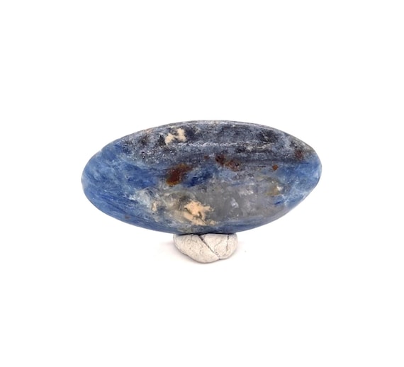 Natural Blue Kyanite Tumbled Stone with Quartz, Mica, Garnet Inclusions, 43.7mm Brazil