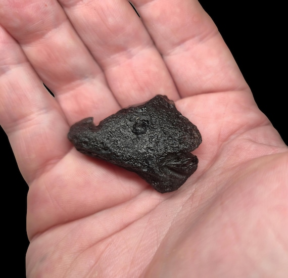 Large Natural Colombianite "Stone of Lightning", 21.87g Rare Raw Pseudo Tektite from Cauca, Colombia 44.8mm