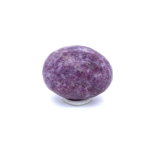 Lepidolite Mica, Quartz Inclusions, 34.2mm Tumbled & Hand Polished Stone from Brazil