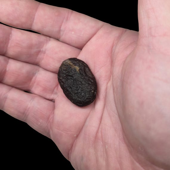 11g Natural Colombianite "Lightning Stone" 34mm Raw Pseudo Tektite Flat-like Oval from Cauca, Colombia