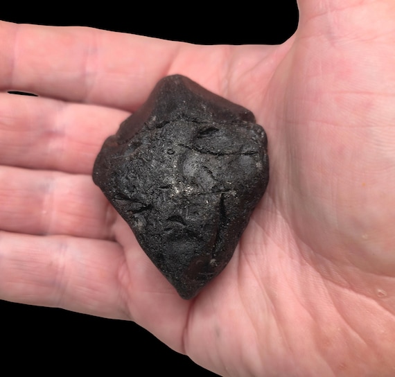 X-Large Colombianite "Lightning Stone - Piedra Rayo", 84.88g Volcanic Obsidian Glass from Cauca, Colombia 61.2mm
