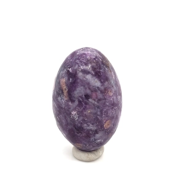 Tumbled Lepidolite Stone with Mica, Quartz, & Pink Tourmaline Inclusions, 35.7mm Hand Polished Mineral