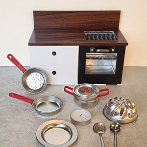 Petit kit de cuisine Mini cuisinière pour cuisiner de vrais petits aliments Miniatures de travail Mini four avec casseroles et poêles miniatures Ensemble de cuisine pour maison de poupée image 5