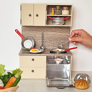 Miniature REAL COOKING KITCHEN Set\ Tiny Cooking Stove\ mini kitchen pots and pans to cook real food