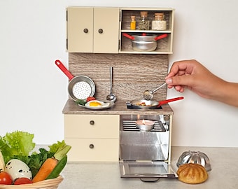 Realistic Tiny Kitchen Set for Cooking Mini Food Recipes