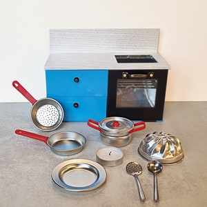 Petit kit de cuisine Mini cuisinière pour cuisiner de vrais petits aliments Miniatures de travail Mini four avec casseroles et poêles miniatures Ensemble de cuisine pour maison de poupée image 10