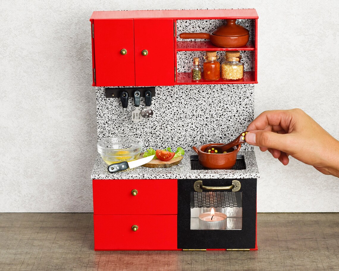 Miniature REAL COOKING KITCHEN Set Tiny Cooking Stove Mini Etsy