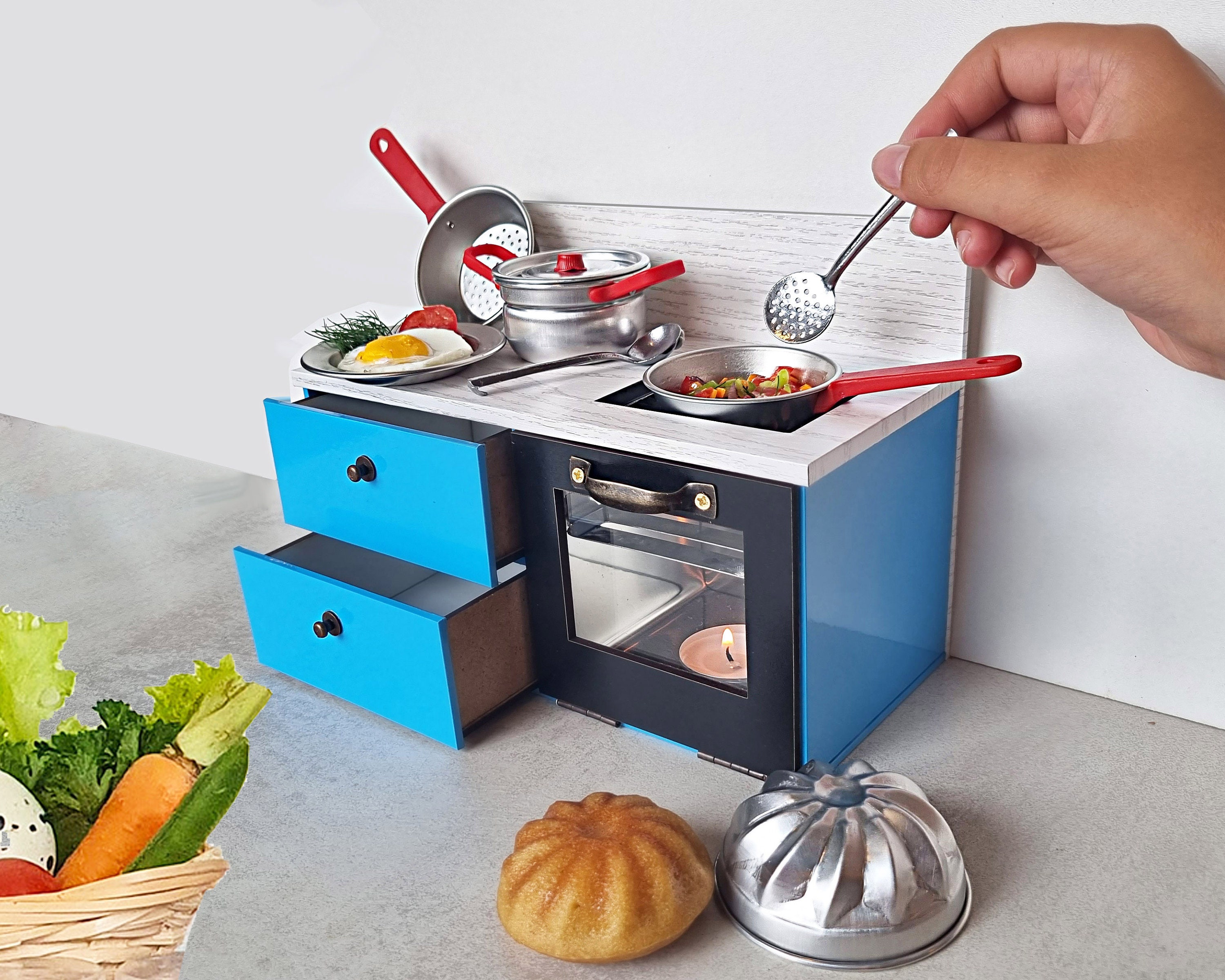 Miniature REAL COOKING KITCHEN Set Tiny Cooking Stove Mini Kitchen Pots and  Pans to Cook Real Food 