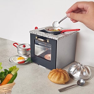 Tiny Cooking Set Mini Stove for cooking real food Working Miniatures Mini Oven with miniature pot and pan Mini Kitchen Set that works image 3