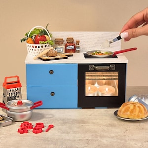 REAL WORKING Mini Kitchen Set With Mini Stove, Utensils Cookware