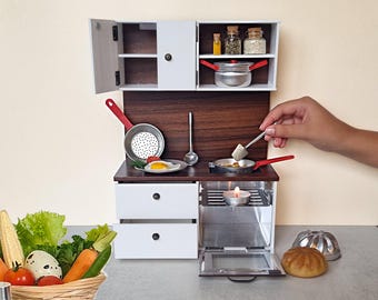 Kitchen Playset Mini Kitchen Set Real Food Tiny Cooking Set Mini