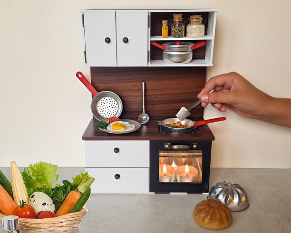 Set De 22 Accesorios En Miniatura Para Cocina De Gnomo, Incluye Mesa, Sillas, Horno Y Utensilios, Para Navidad Y Casas De Muñecas Escala 1:12