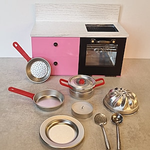 Petit kit de cuisine Mini cuisinière pour cuisiner de vrais petits aliments Miniatures de travail Mini four avec casseroles et poêles miniatures Ensemble de cuisine pour maison de poupée image 7