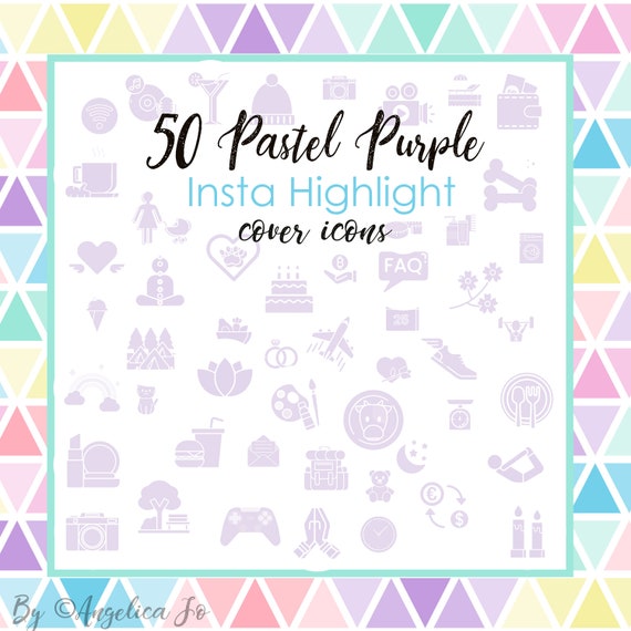 50 Instagram Highglight Covers Purple Pastel Icons Enhance Etsy