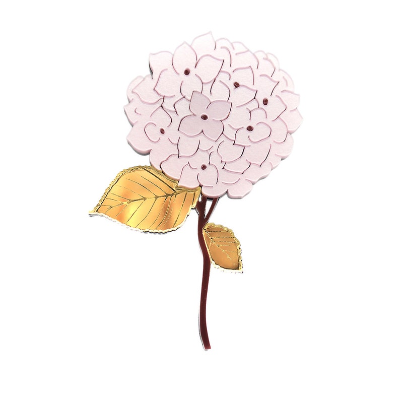 flower acrylic jewellery hydrangea jewelry flower clover gift laser cut statement brooch acrylic brooch Hydrangea Brooch