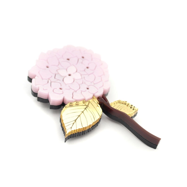 flower acrylic jewellery hydrangea jewelry flower clover gift laser cut statement brooch acrylic brooch Hydrangea Brooch