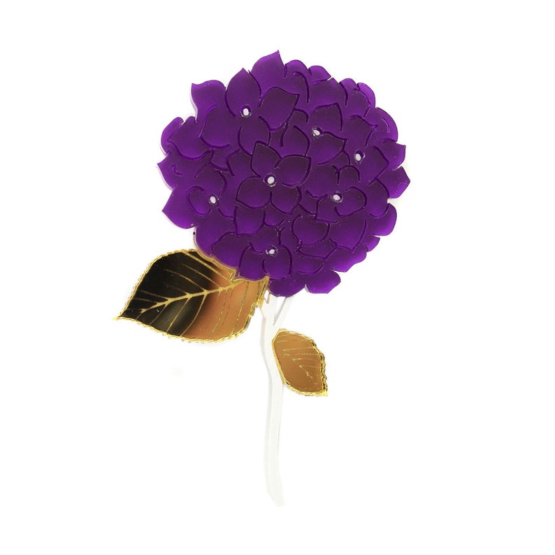 flower acrylic jewellery hydrangea jewelry flower clover gift laser cut statement brooch acrylic brooch Hydrangea Brooch