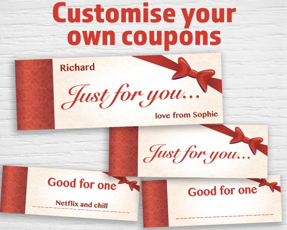Printable Coupons 'just for You' editable PDF | Etsy Canada