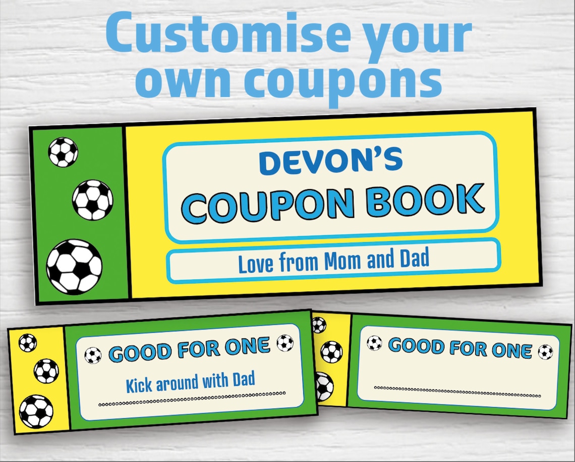 Printable Soccer/football Coupons editable PDF Instant Etsy