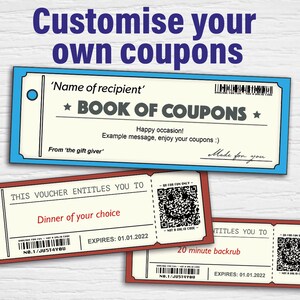 Printable  Coupons &#39;QR  (editable PDF) Instant download