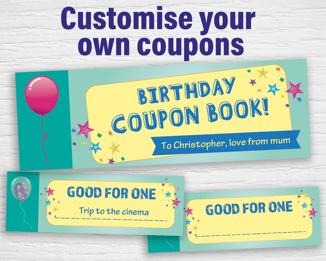 Printable Birthday Coupons editable PDF Instant Download Etsy