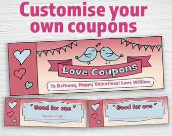 Printable Birthday Coupons editable PDF Instant Download | Etsy