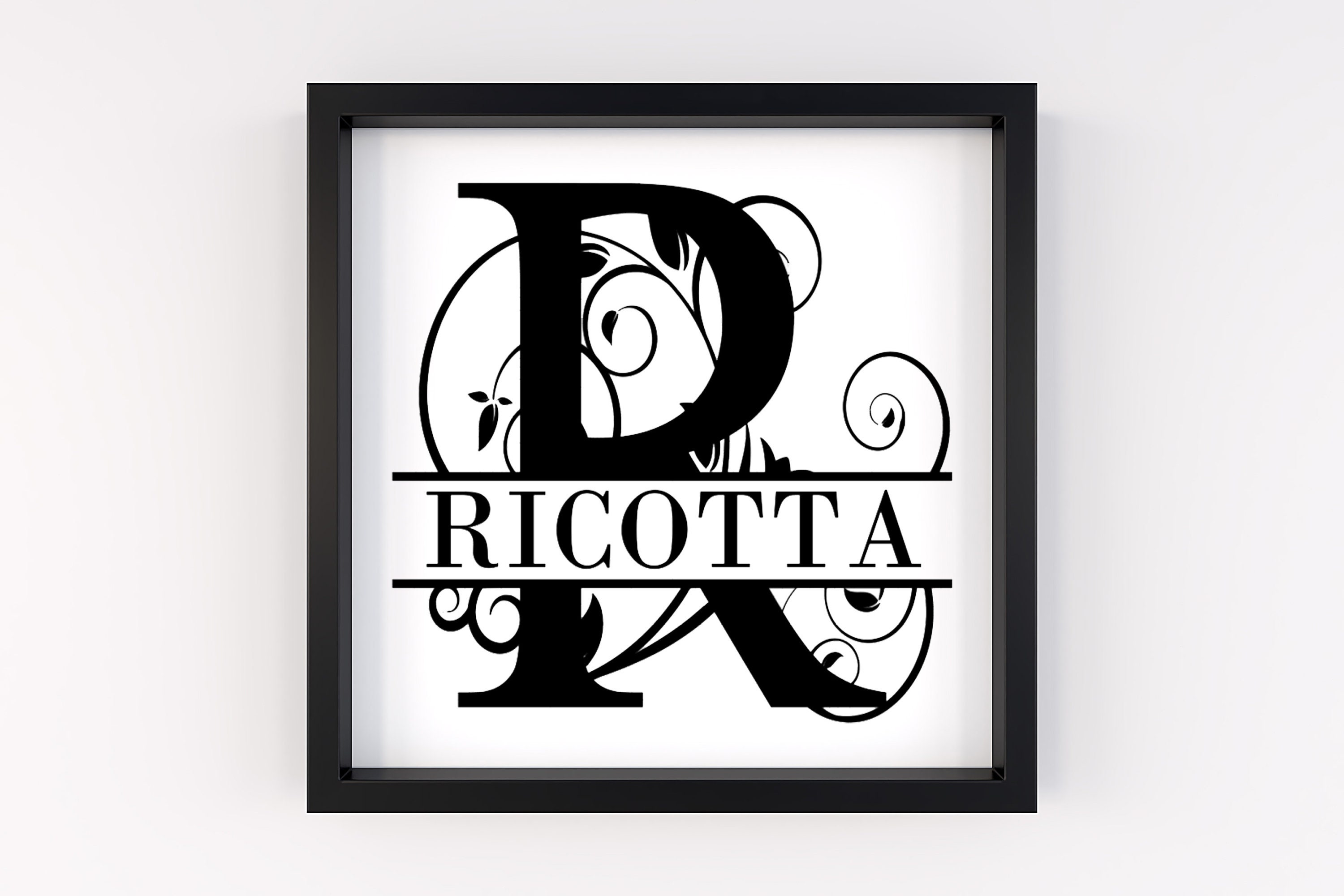 Custom Monogramed Name Sign With Scroll-work Letters Floats Between 2 ...